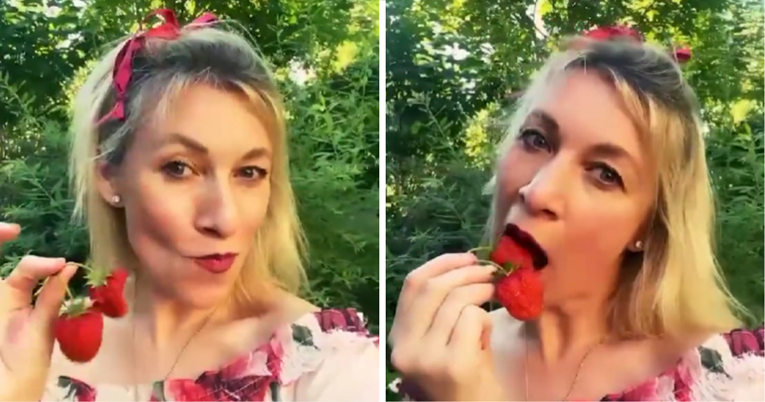 Internetom se dijeli video na kojem Marija Zaharova jede jagode, ljudi se sprdaju