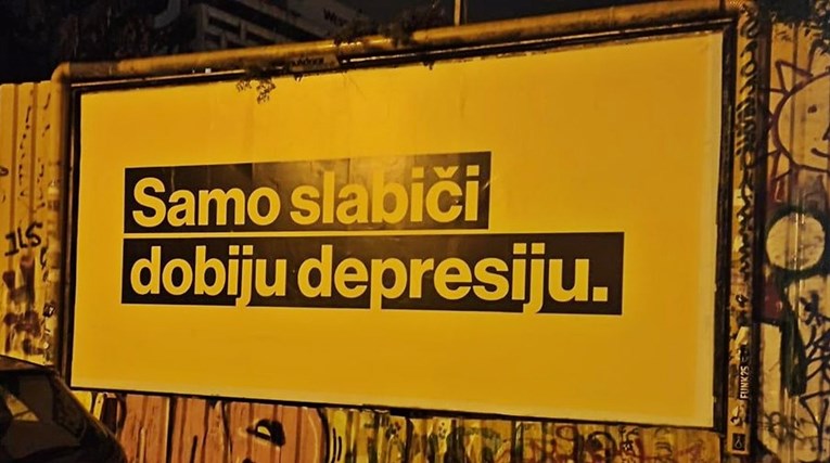 Plakate "Samo slabiči dobiju depresiju" u Zagrebu postavio Unicef. Uklonjeni su