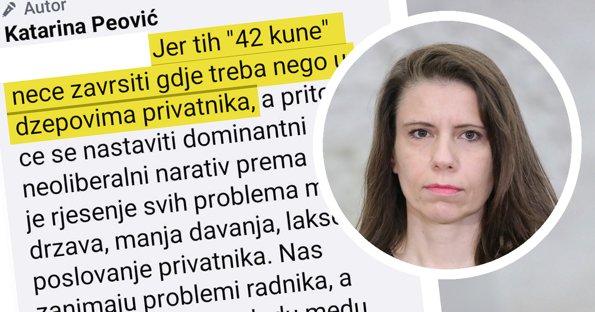 Peović: Te 42 kune neće završiti gdje treba, nego u džepovima privatnika