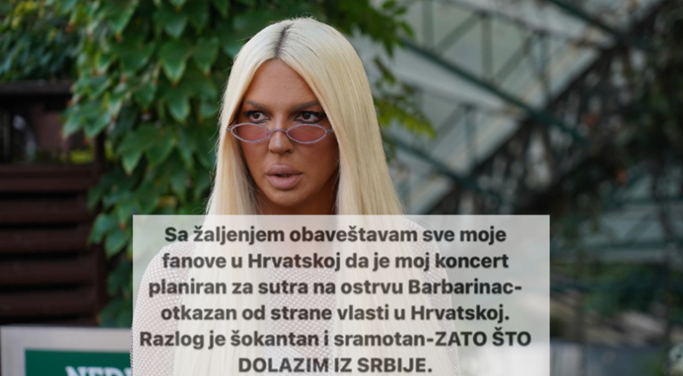 Karleuša: Hrvatske vlasti su mi zabranile koncert jer sam iz Srbije. U 21. stoljeću