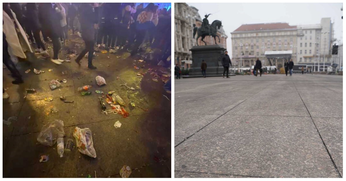 FOTO Ovako je izgledao Trg nakon dočeka Vatrenih. Danas se vraćaju božićne dekoracije