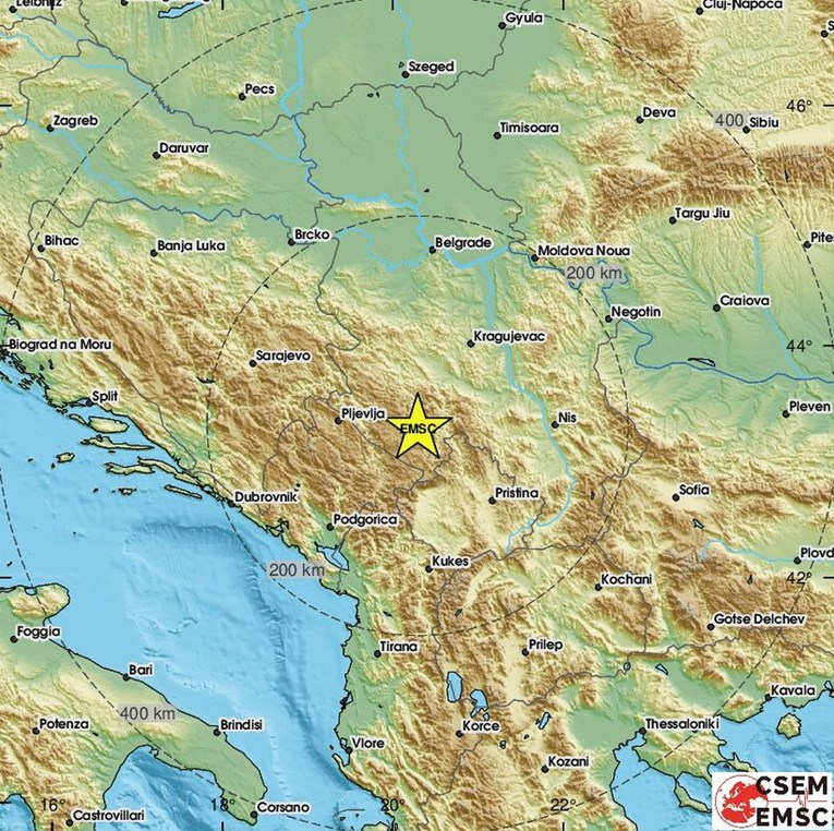 Potres jačine 4.4 u Srbiji
