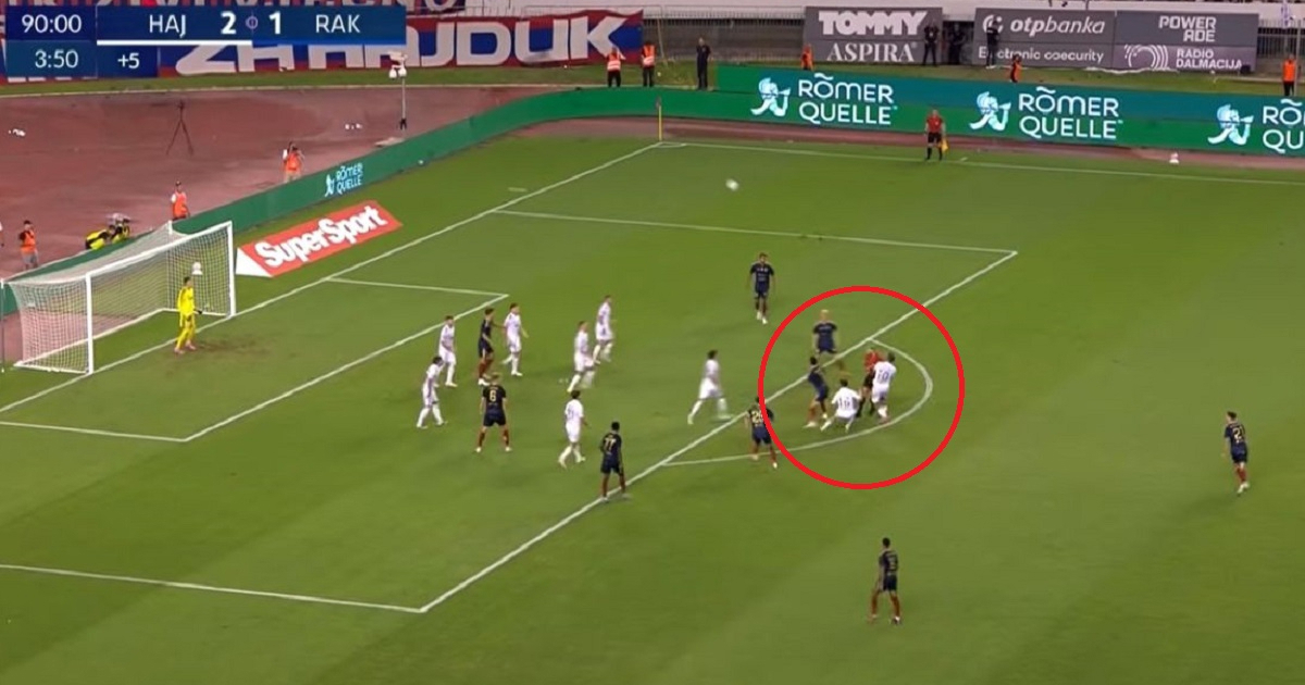 VIDEO Sudac Očenaš blokira Livaju. Par sekundi kasnije Hajduk ostaje bez pobjede