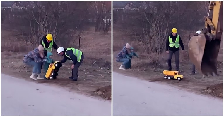 VIDEO Dječak pokazao radnicima najdražu igračku, ono što je uslijedilo dirnulo je sve