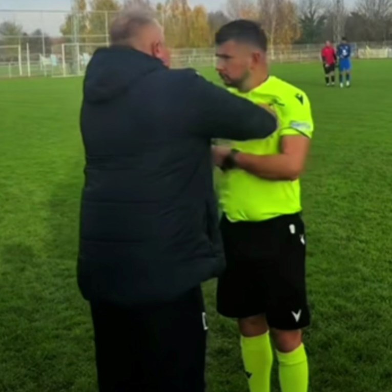 Pogledajte divljački ispad trenera u hrvatskoj nižoj ligi. Psovao je i gurao suca