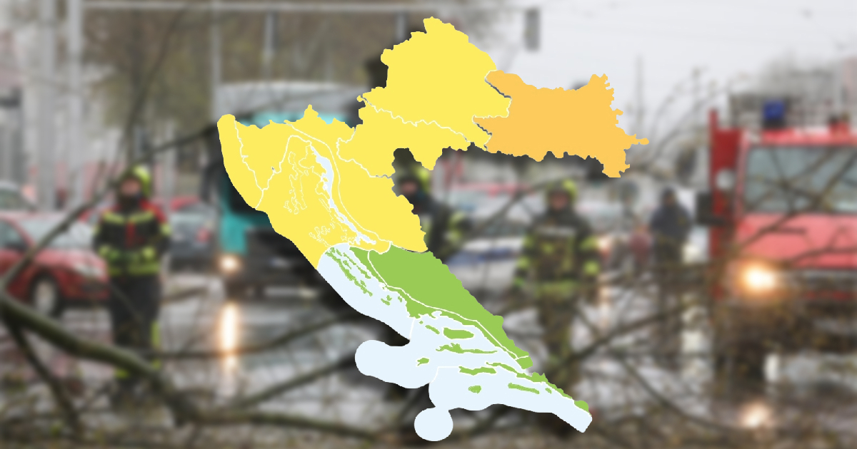 DHMZ izdao upozorenja za gotovo cijelu Hrvatsku, dio zemlje pod narančastim alarmom
