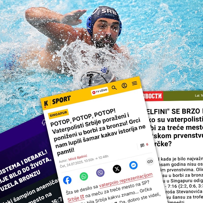 Srpski mediji nakon debakla vaterpolista: Šamar kakav povijest ne pamti