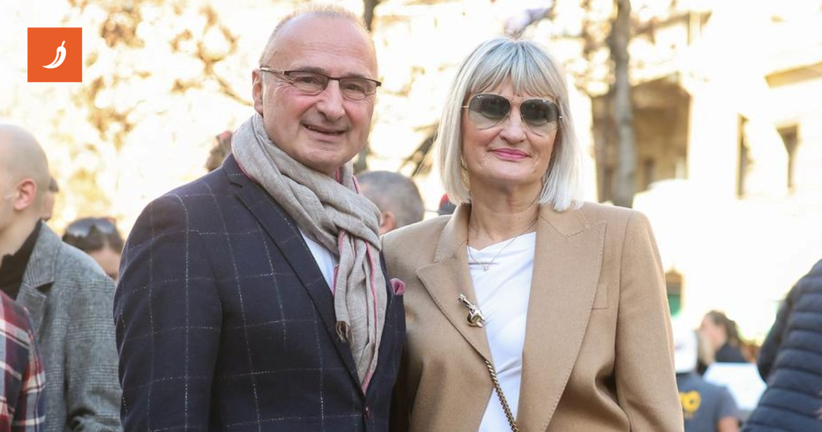 Gordan Grlić Radman snimljen u rijetkom izlasku sa suprugom Marijanom ...
