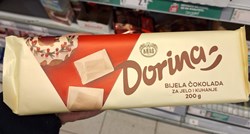 U trgovine je stigla bijela čokolada za kuhanje Dorina. 200 grama košta 2.69 eura