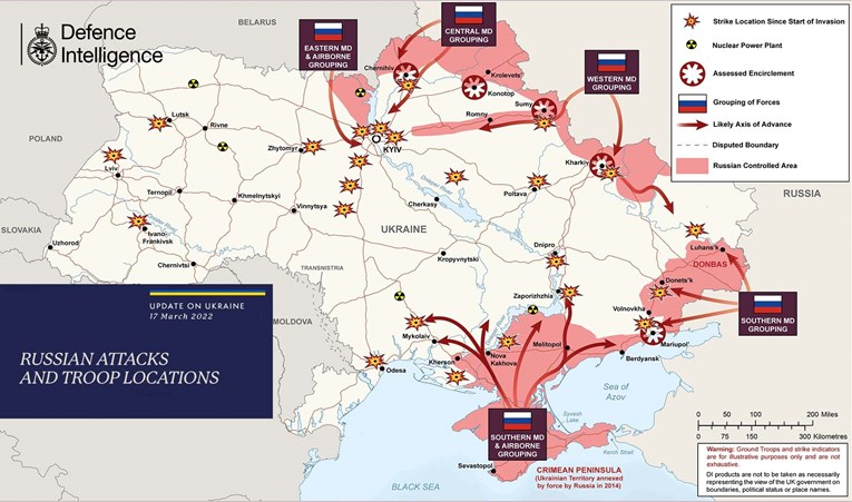 FOTO Britanci objavili novu vojnu kartu: "Rusi su svugdje zaustavljeni"