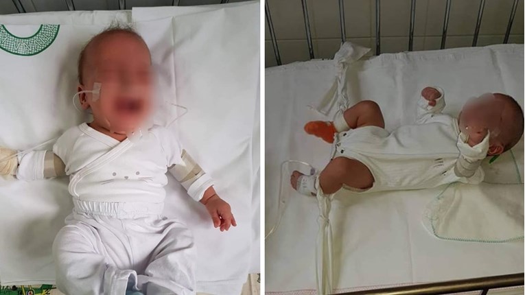 Objavljene slike iz zagrebačke bolnice: Bebe leže u mokraći vezane za krevet