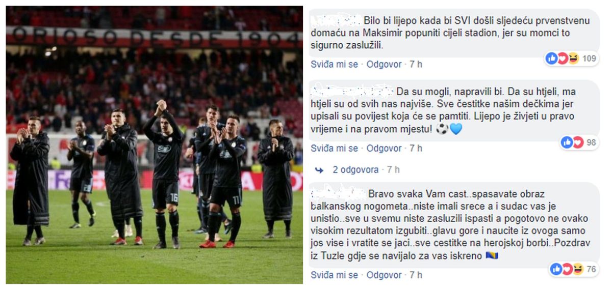 Navijači tužni, ali ponosni na dinamovce: "Dečki su zaslužili pun Maksimir"