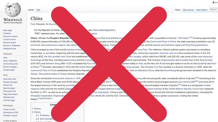 Kina blokirala Wikipediju