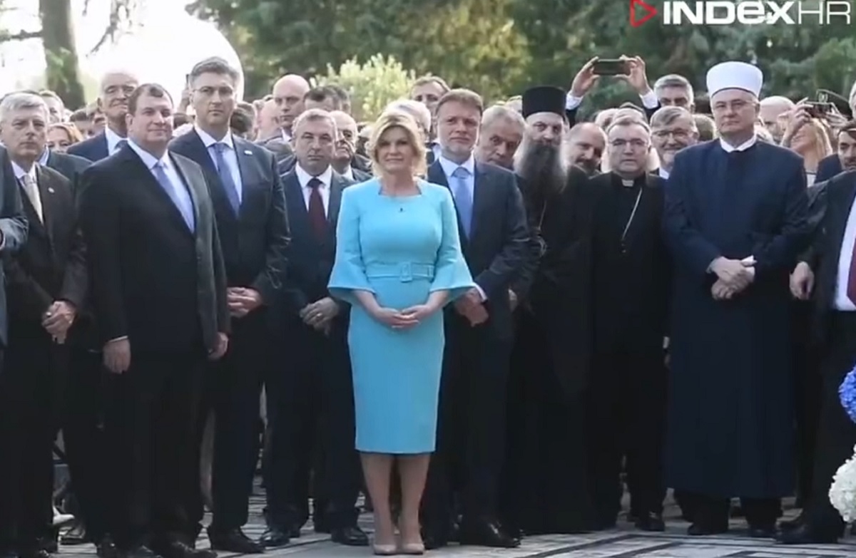 VIDEO Na Kolindinom prijemu za Dan državnosti orila se Thompsonova pjesma