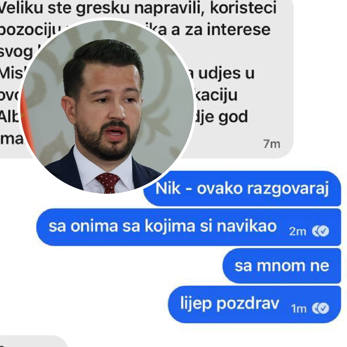 Crnogorski predsjednik objavio prijeteće poruke ministra. "Očekuj reakciju Albanaca"