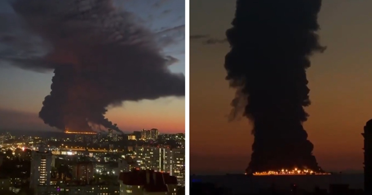 VIDEO Gori tanker u ruskoj luci na Crnom moru