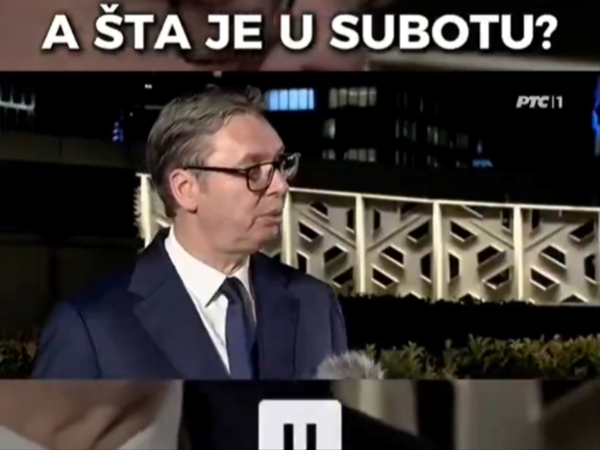Novinarka: Svi gledaju i čekaju tu subotu. Vučić: A šta je u subotu, neka utakmica?
