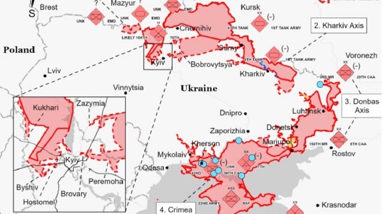 Karta ruskog napredovanja u Ukrajini: "Putin je u problemima, sprema se na dugi rat"