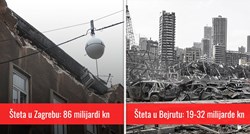 Šteta u Zagrebu: 86 milijardi kuna. Šteta u Bejrutu: Do 32 milijarde kuna. Kako to?