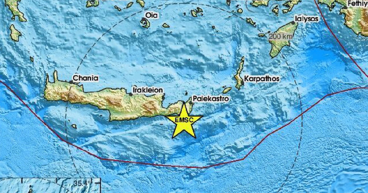 Snažan potres kod Krete