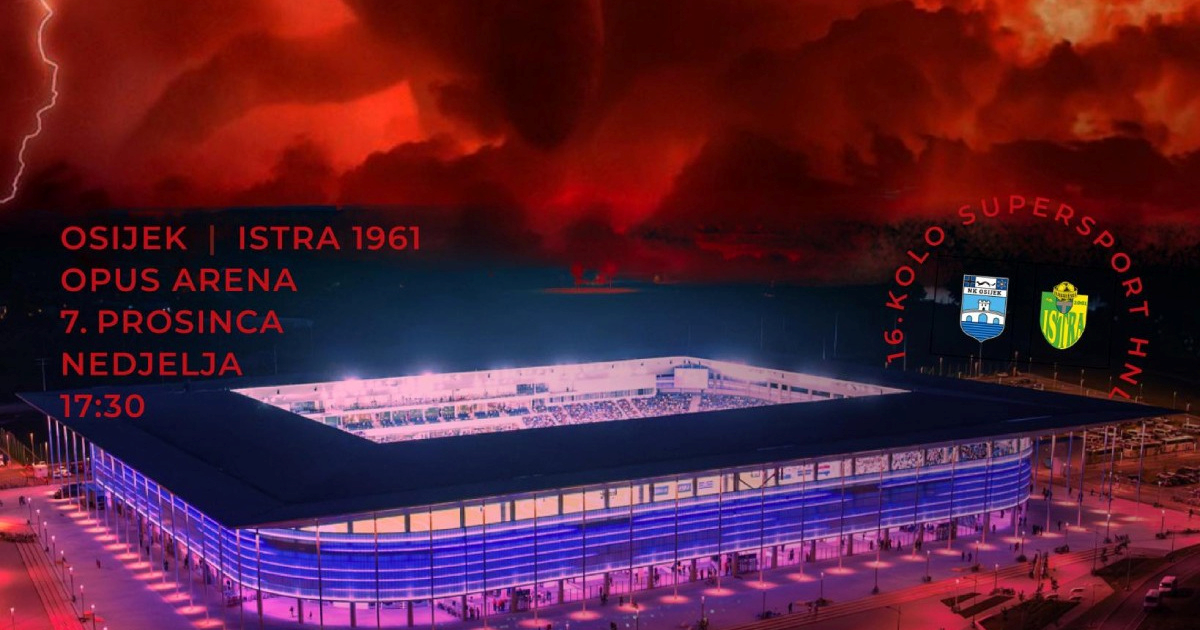 Pogledajte objavu kojom je Osijek najavio utakmicu s Istrom