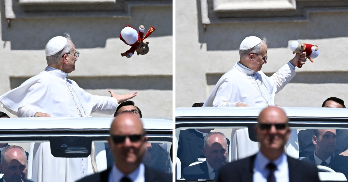 Netko iz publike papi Lavu bacio plišanu igračku, on je bez problema uhvatio