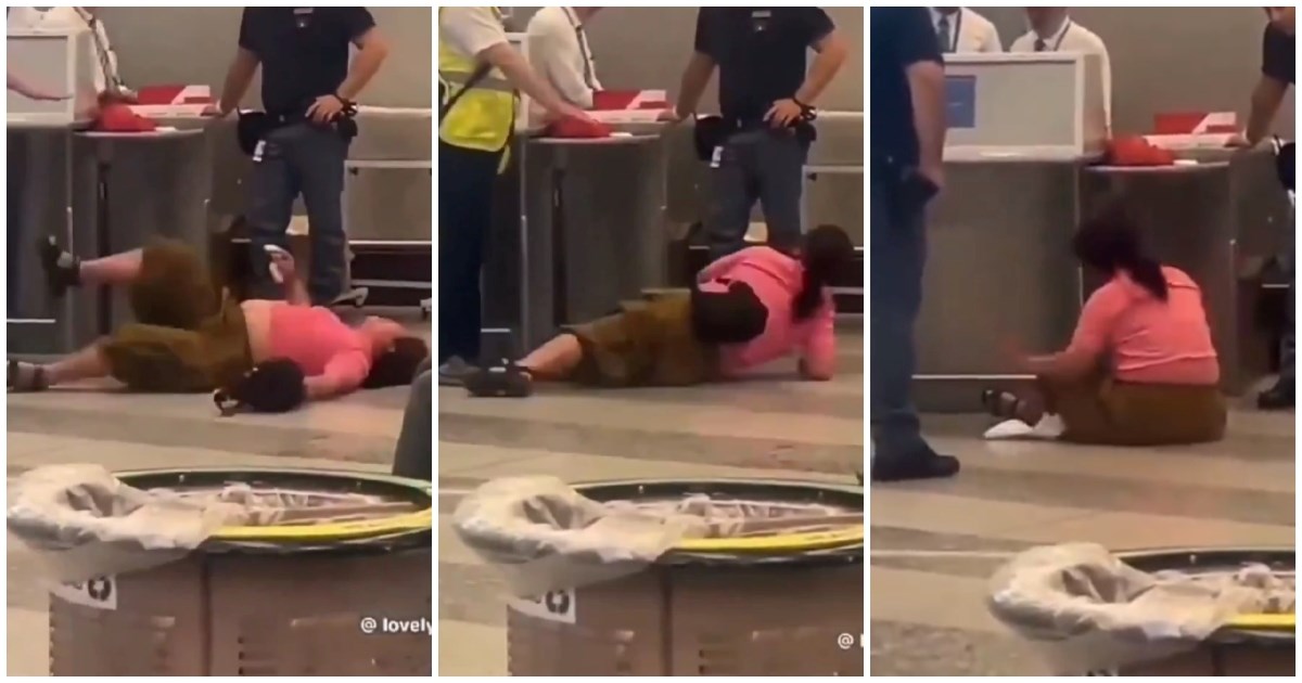 VIDEO Putnica vrištala i valjala se po podu aerodroma jer joj je torba bila preteška