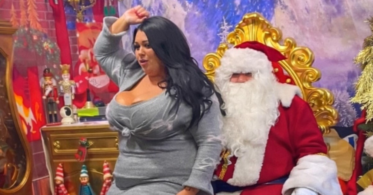 Plus size influencerica (171 kg) sjela Djedu Božićnjaku u krilo, nastao kaos