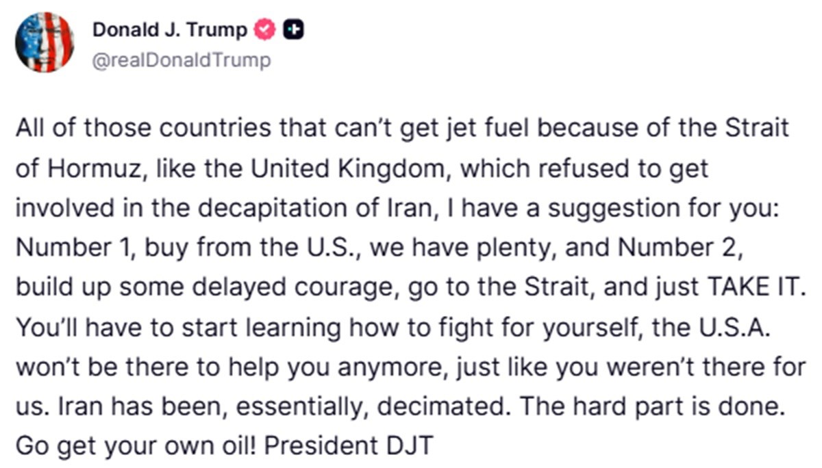 Trump poslao poruku europskim državama: Sami PREUZMITE Hormuz, Iran je razoren