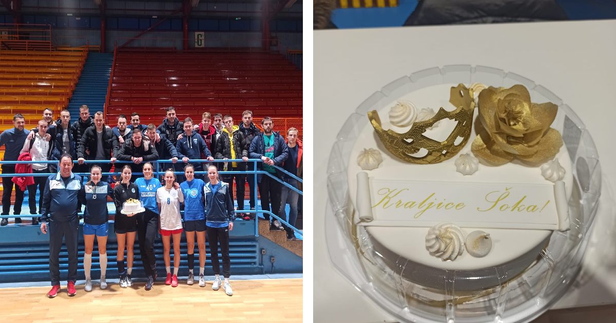 Futsal Dinamo dočekao brončane rukometašice prije treninga s prigodnom tortom