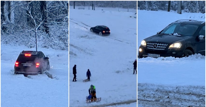 VIDEO Mercedesom vozio među djecom koja su se sanjkala u Zagrebu, snimljen je