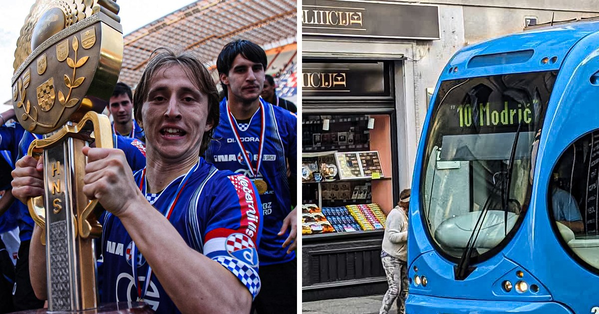Zagrebom vozi tramvaj s brojem 10. Na njemu piše Modrić