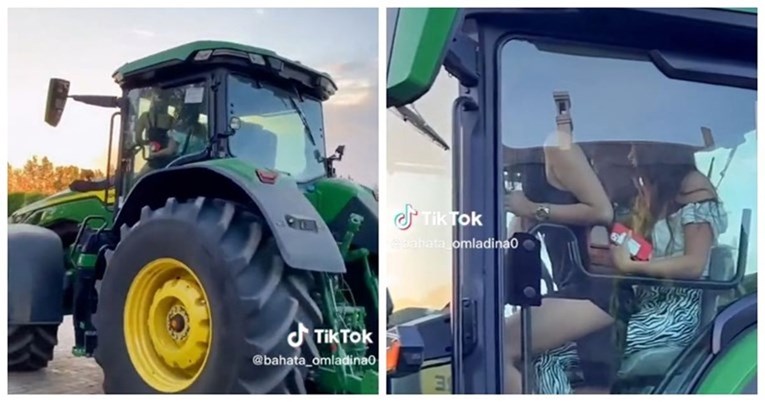 Hit video s Balkana: Djevojke sređene kao da idu u klub vozile se u skupom traktoru