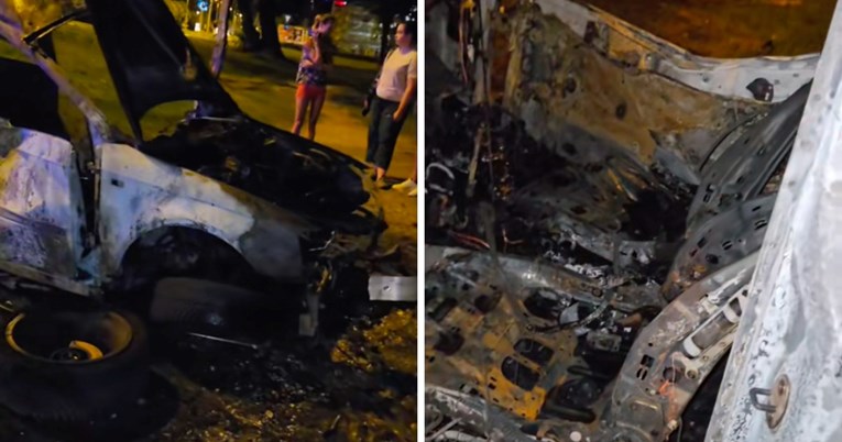 Auto sletio s ceste u Zagrebu, udario u stablo, zapalio se. "Mladić izvukao vozača"