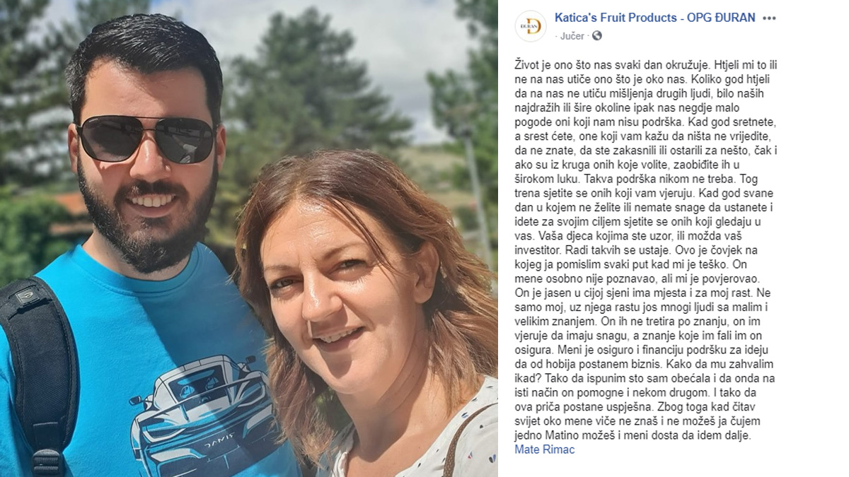 Poduzetnica iz Livna zahvalila Rimcu na pomoći: "On mi je jedini vjerovao"
