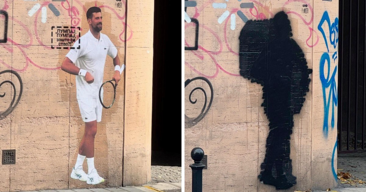 FOTO U Beogradu uništen Đokovićev mural. Autor: Slijedi odmazda, brate moj