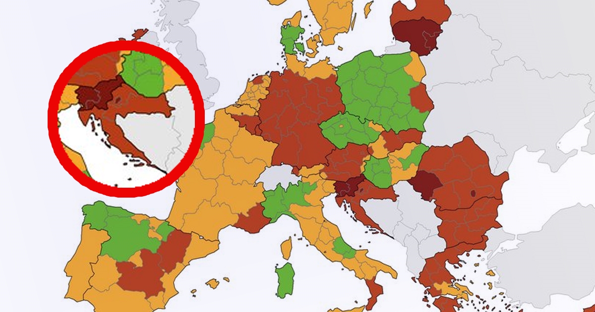 ECDC objavio novu kartu: Cijela Hrvatska i dalje crvena, Zagreb u tamnocrvenom