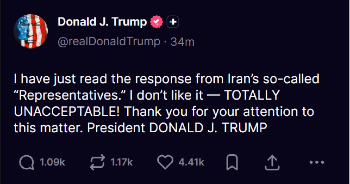 Trump: Iranski odgovor je POTPUNO NEPRIHVATLJIV