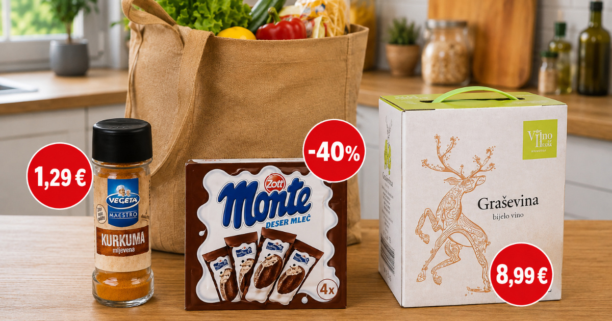 Najbolje cijene danas: Vegeta Maestro kurkuma 1,29 €, Monte sladoled na 40 % popusta