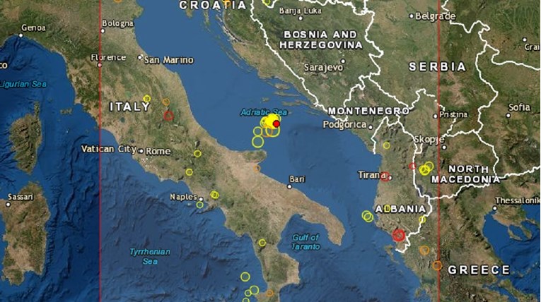 Rano jutros nekoliko potresa u Jadranu, najjači je bio 3.0 kod Visa