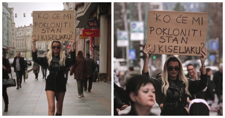 Manekenka prošetala ulicama Sarajeva sa zanimljivim transparentom 
