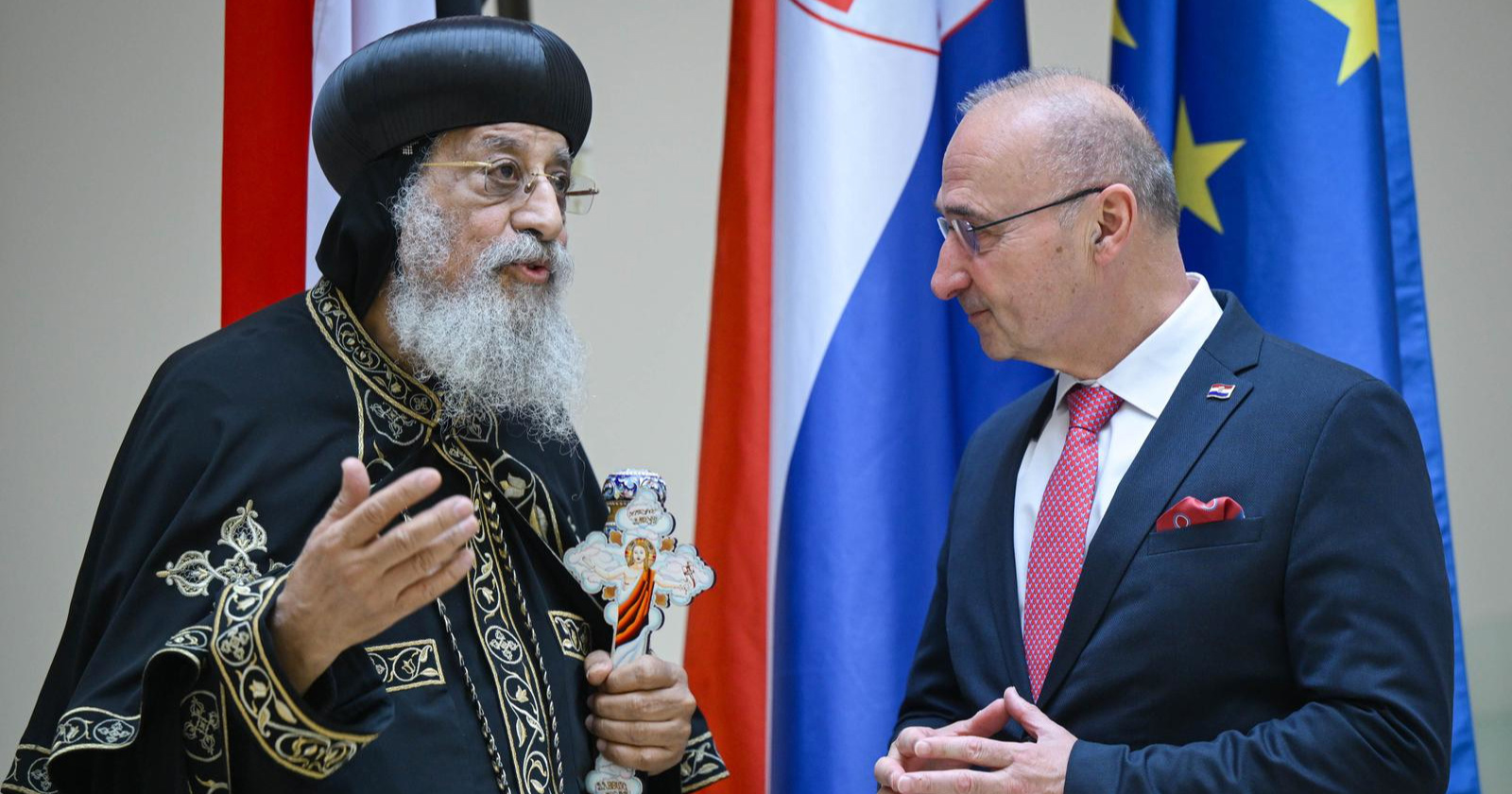 FOTO Koptski papa došao u Hrvatsku, susreo se s Grlićem Radmanom