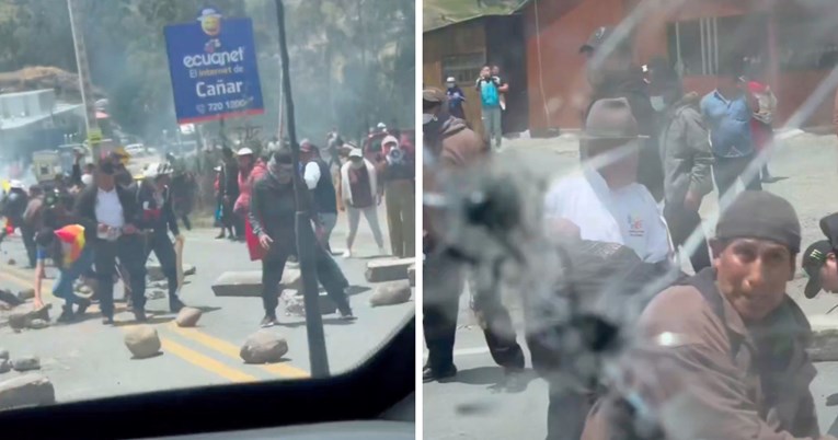 VIDEO Napadnut auto u kojem je bio predsjednik Ekvadora, ljudi bacali kamenje