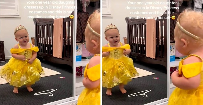 Mama kćeri obukla haljinu princeze, malena imala preslatku reakciju kada se vidjela