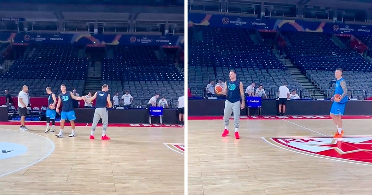 VIDEO Zvezdaš Dončić u Beogradu zvao partizanovca da se slikaju kod Zvezdinog grba