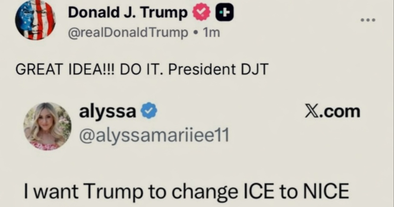 Na X-u predloženo da se ICE preimenuje u NICE. Trump: SJAJNA IDEJA!