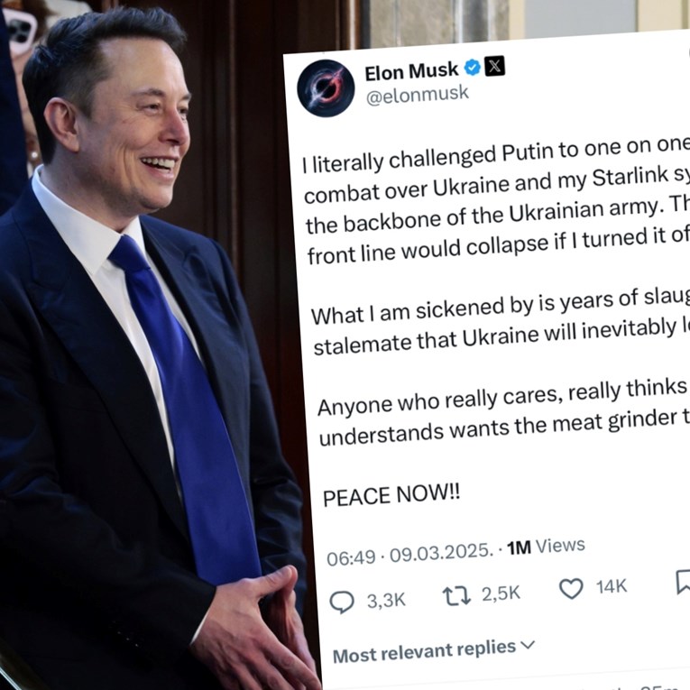 Musk: Da isključim Starlink, cijela ukrajinska linija fronte bi se srušila