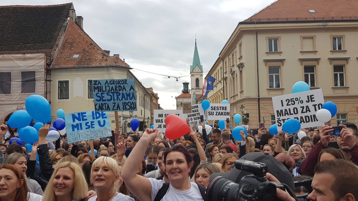 VIDEO Medicinske sestre poručile s prosvjeda: Bolnice će postati mrtvačnice