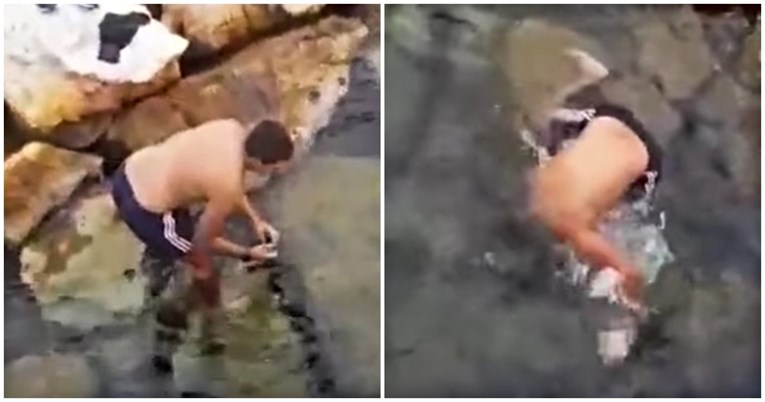 Dalmatinac pao u more dok je rukama lovio hobotnicu, snimka je urnebesna