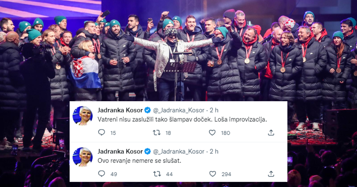 Jadranka Kosor o dočeku Vatrenih: Ovo revanje nemere se slušat